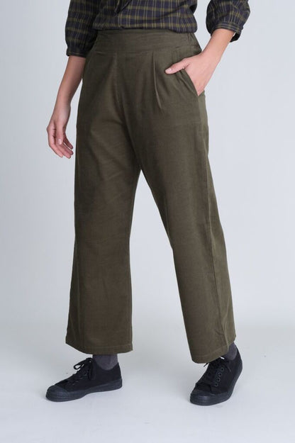 Bibico Carine Day Green Cord Trousers Green