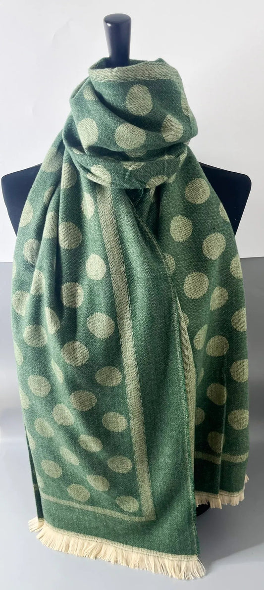 Jess & Lou Soft Spot Plush Scarf Green Green