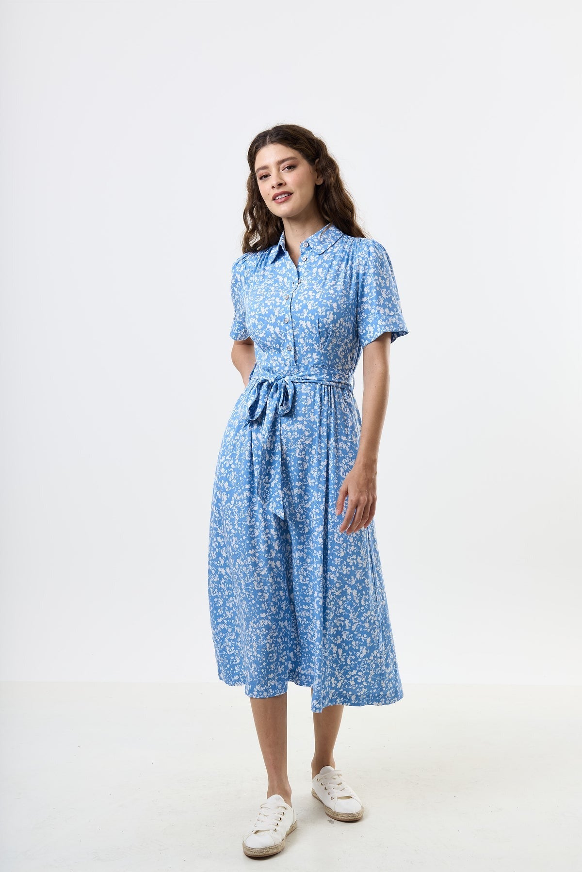 Inesa Floral Midi Shirt Dress