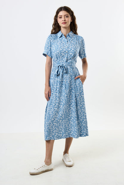 Inesa Floral Midi Shirt Dress