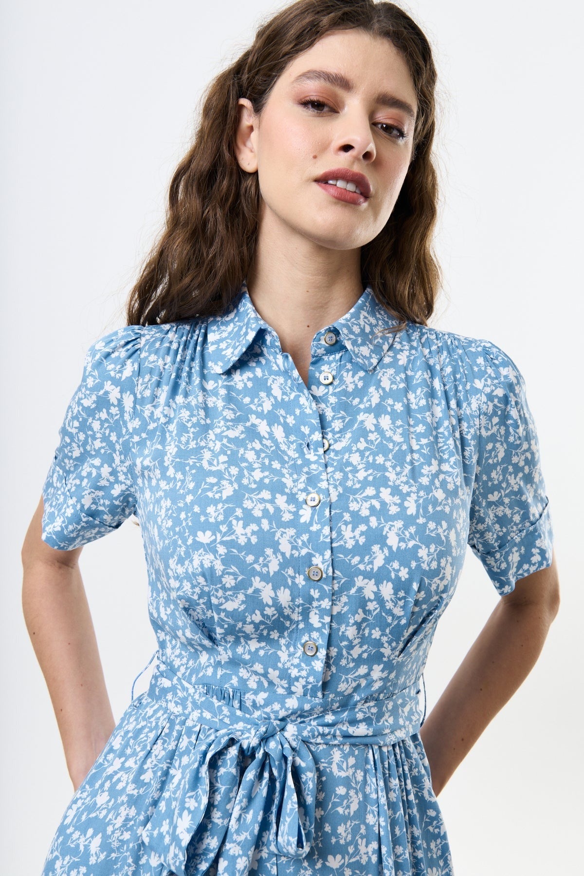 Inesa Floral Midi Shirt Dress