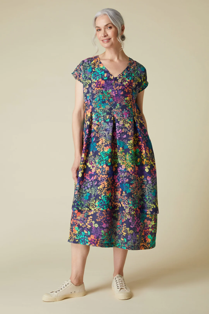 Sahara Scattered Floral Bubble Linen Dress Floral