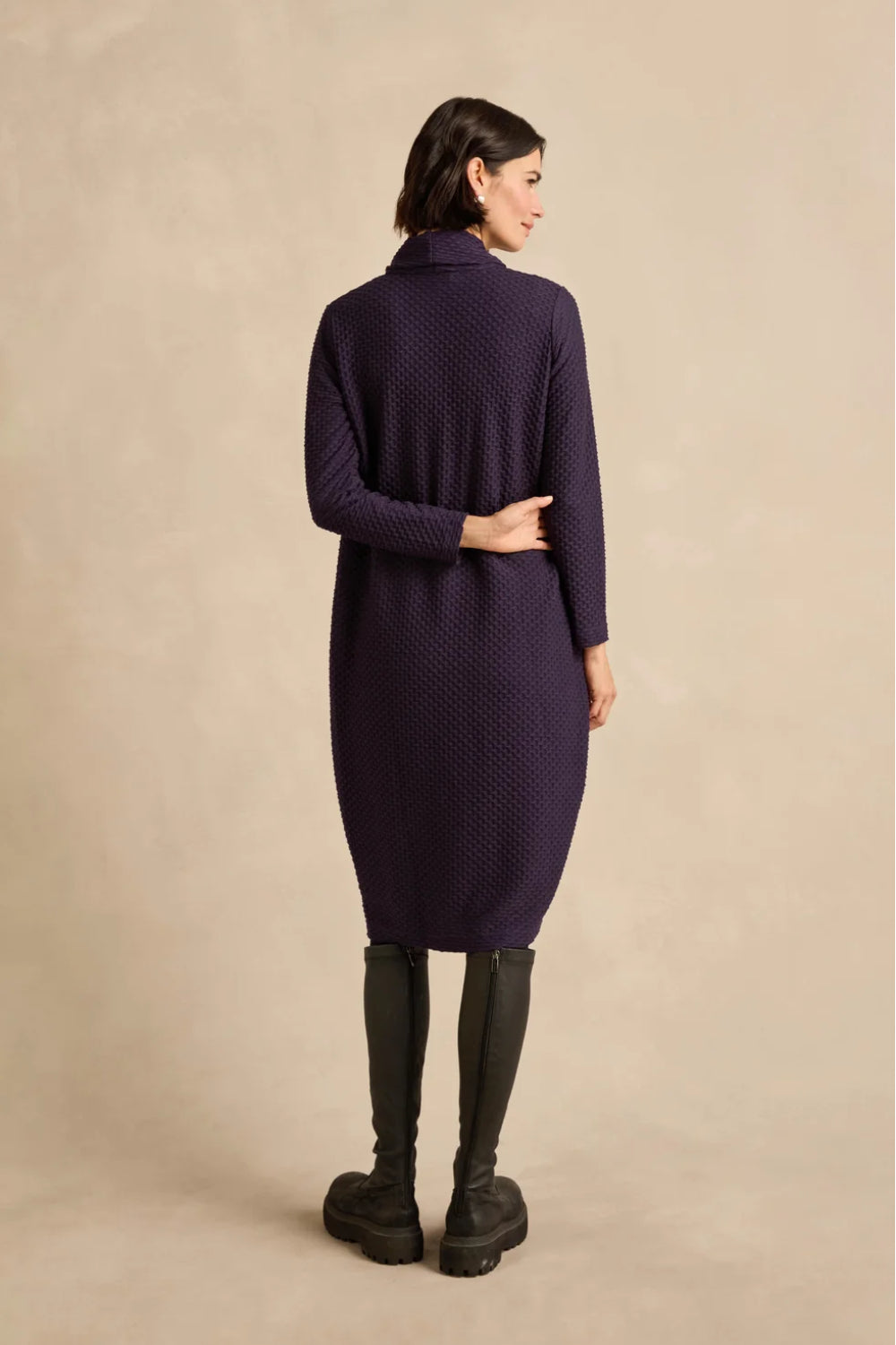 Waffle Textured Jersey Bubble Dress