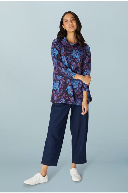 Sahara Twilight Bloom Jersey Tunic Blue