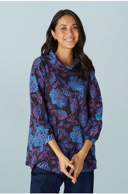 Sahara Twilight Bloom Jersey Tunic Blue