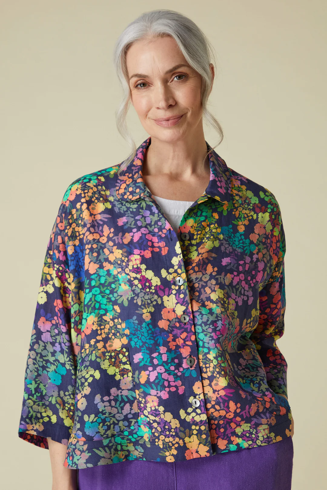 Sahara Scattered Floral Linen Shirt Floral