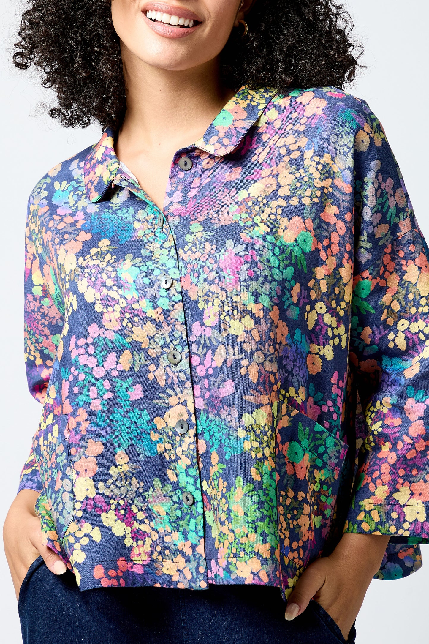 Sahara Scattered Floral Linen Shirt 