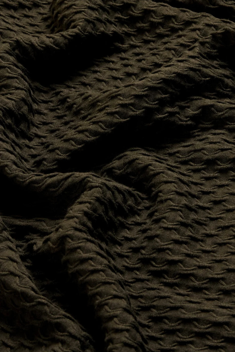 Waffle Textured Jersey Cowl Neck