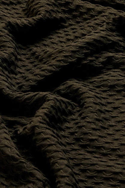 Waffle Textured Jersey Cowl Neck