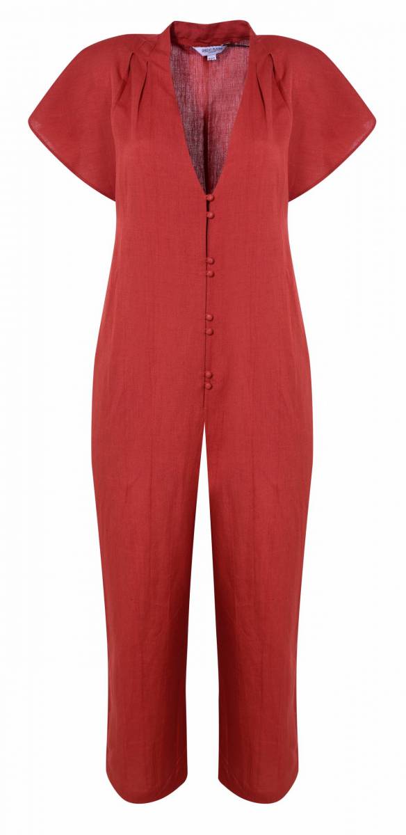 Linen capri jumpsuit on sale