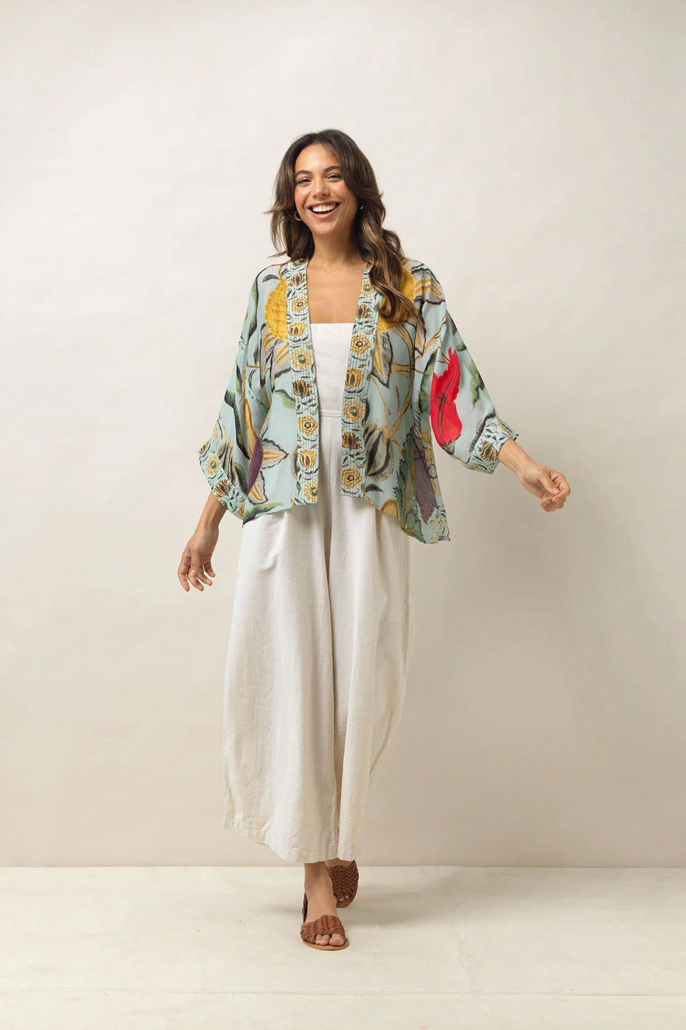 One Hundred Stars Joy Kimono Aqua