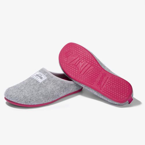 Mercredy Felt Slippers Grey and Magenta