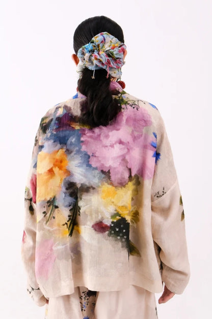 Linen Floral YC202  Reversible Jacket