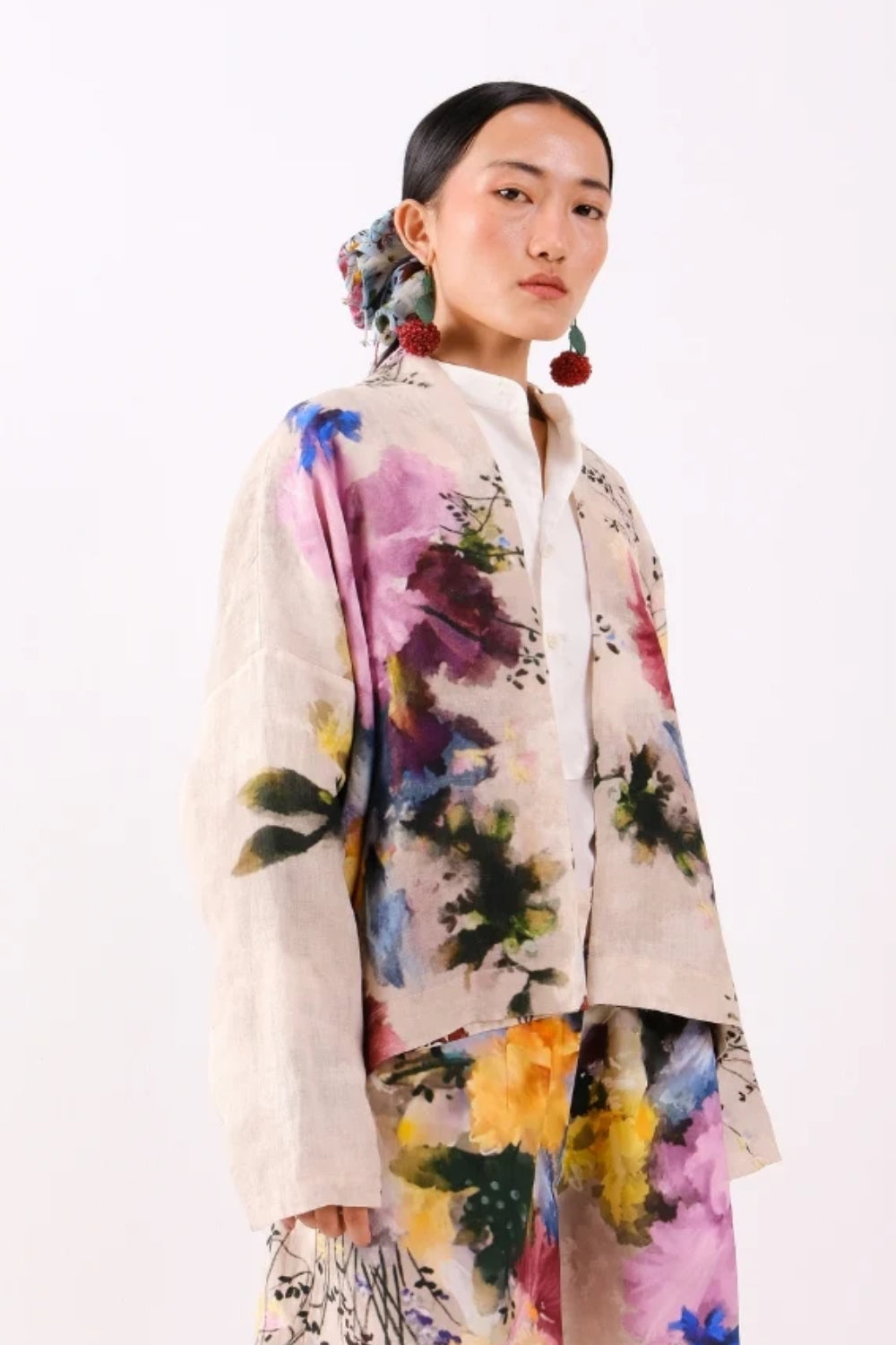 Linen Floral YC202  Reversible Jacket