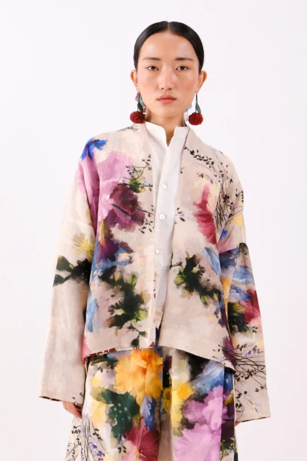 Linen Floral YC202  Reversible Jacket