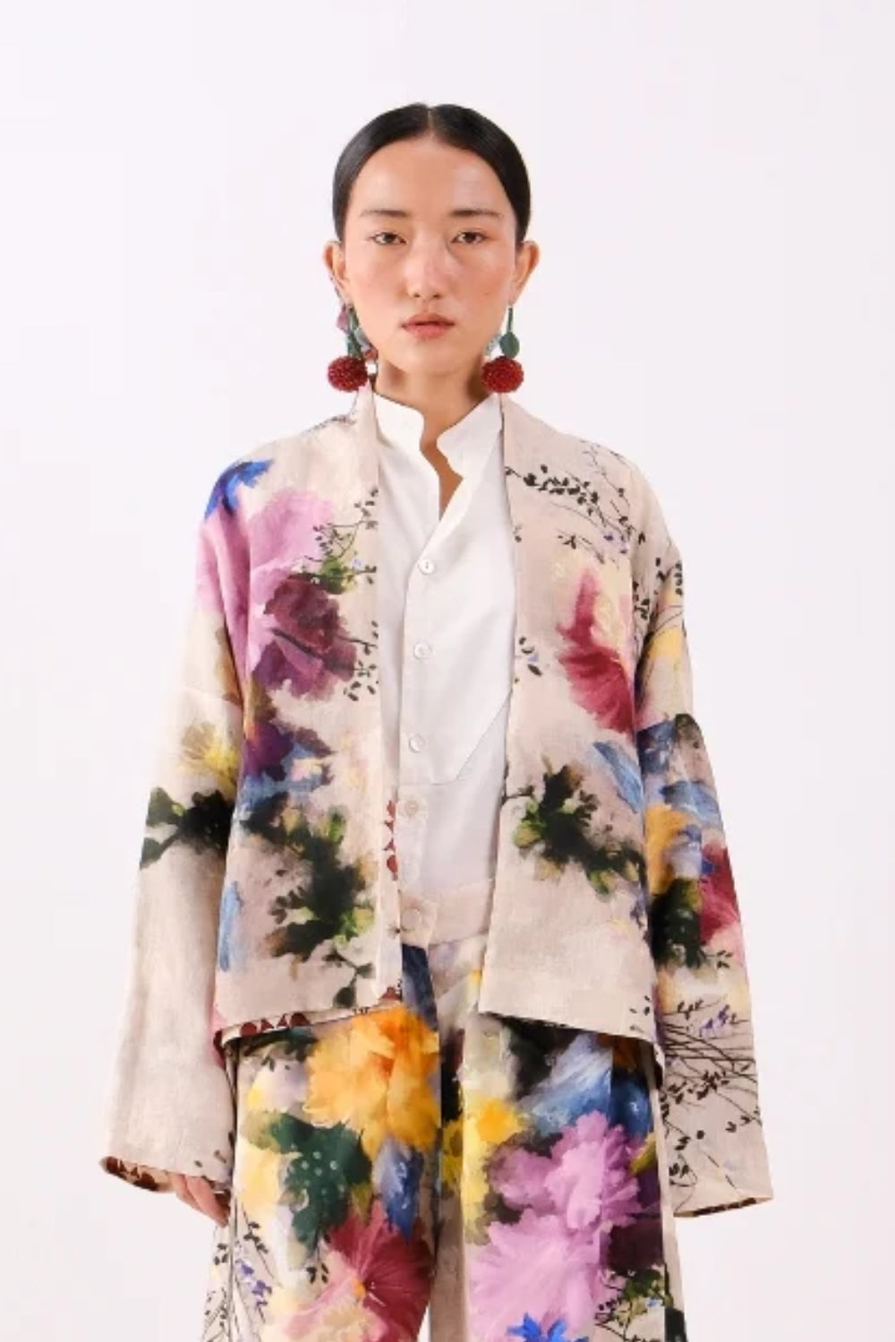 Linen Floral YC202  Reversible Jacket
