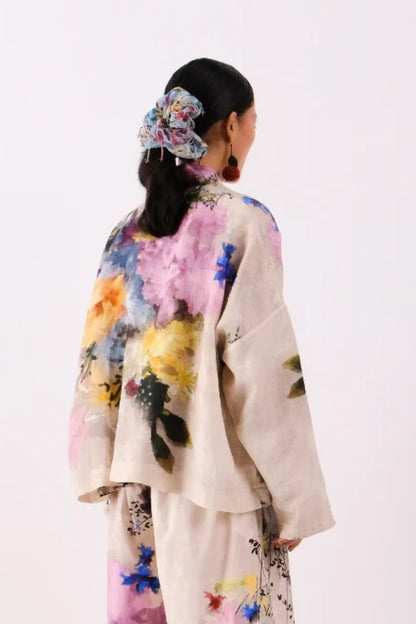 Linen Floral YC202  Reversible Jacket