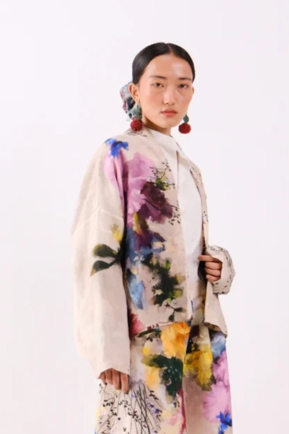 Linen Floral YC202  Reversible Jacket