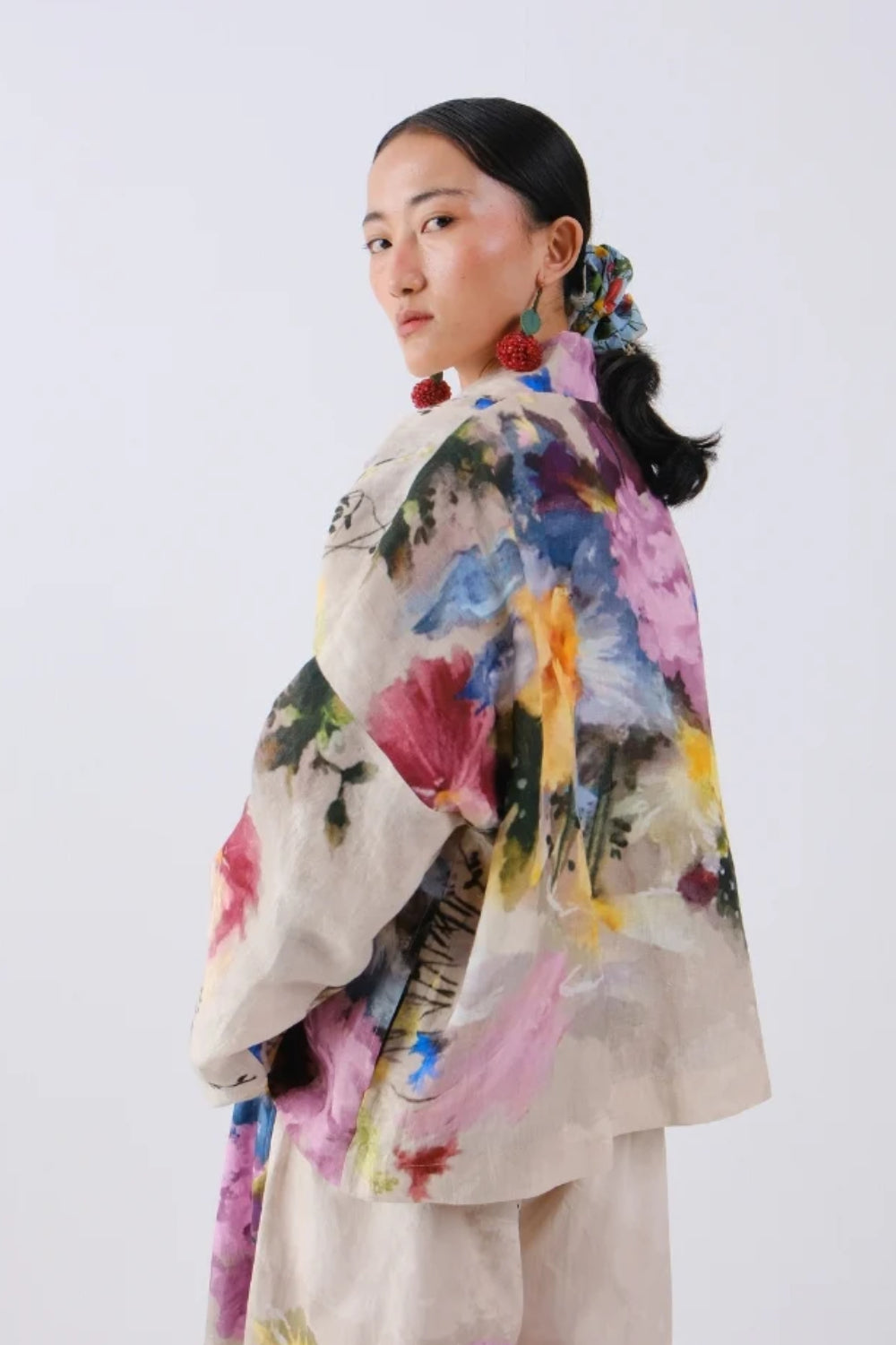Linen Floral YC202  Reversible Jacket