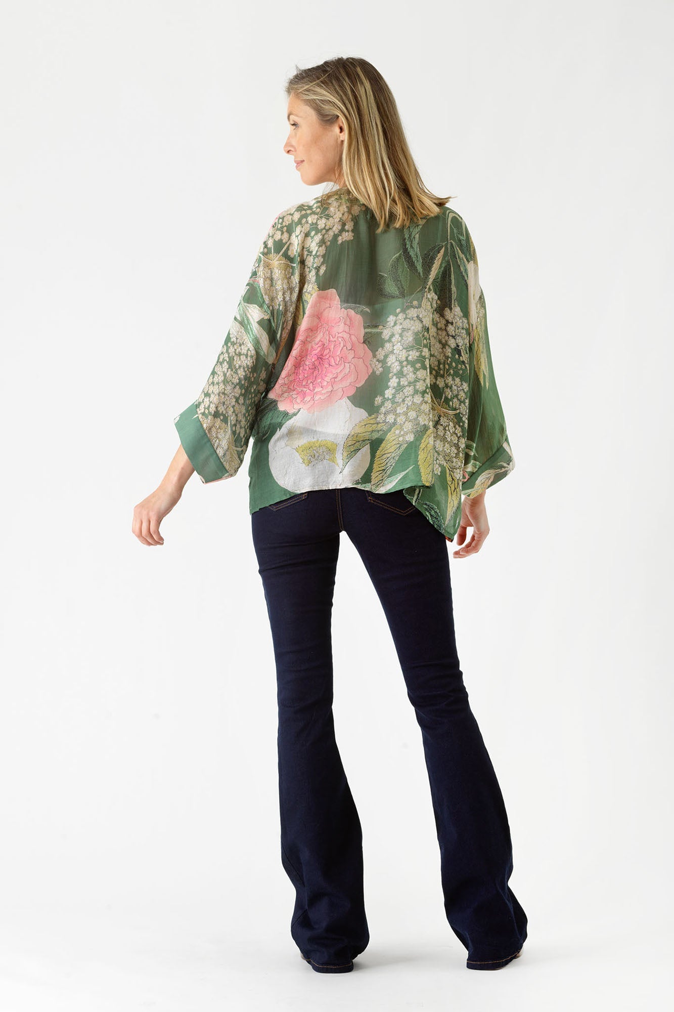 One Hundred Stars Kew Elderflower Green Kimono 