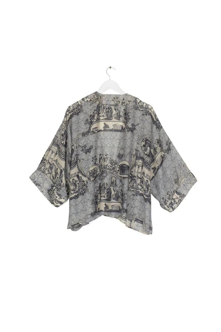 One Hundred Stars Ancient Columns Kimono Charcoal