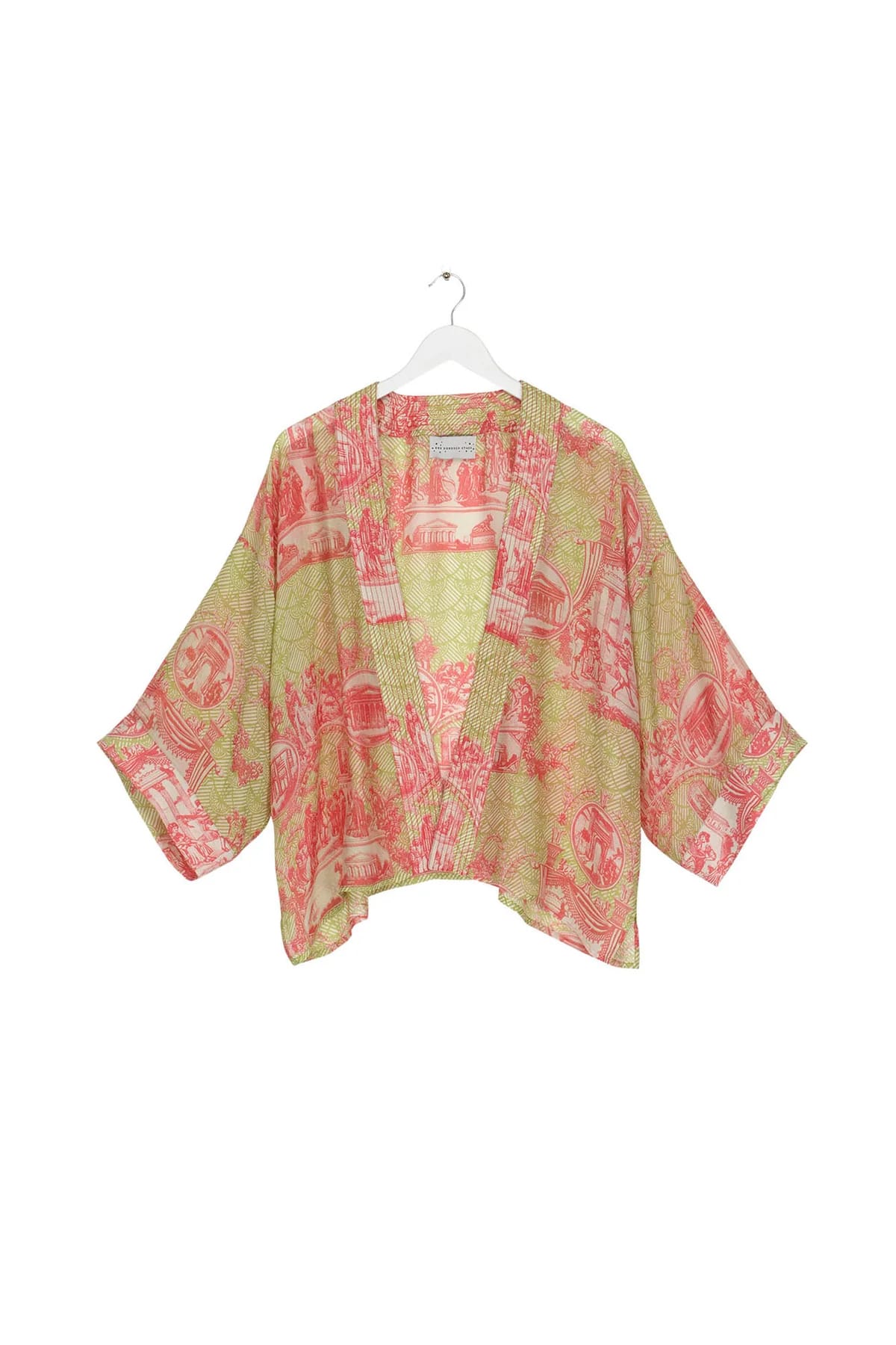 One Hundred Stars Ancient Columns Kimono Olive