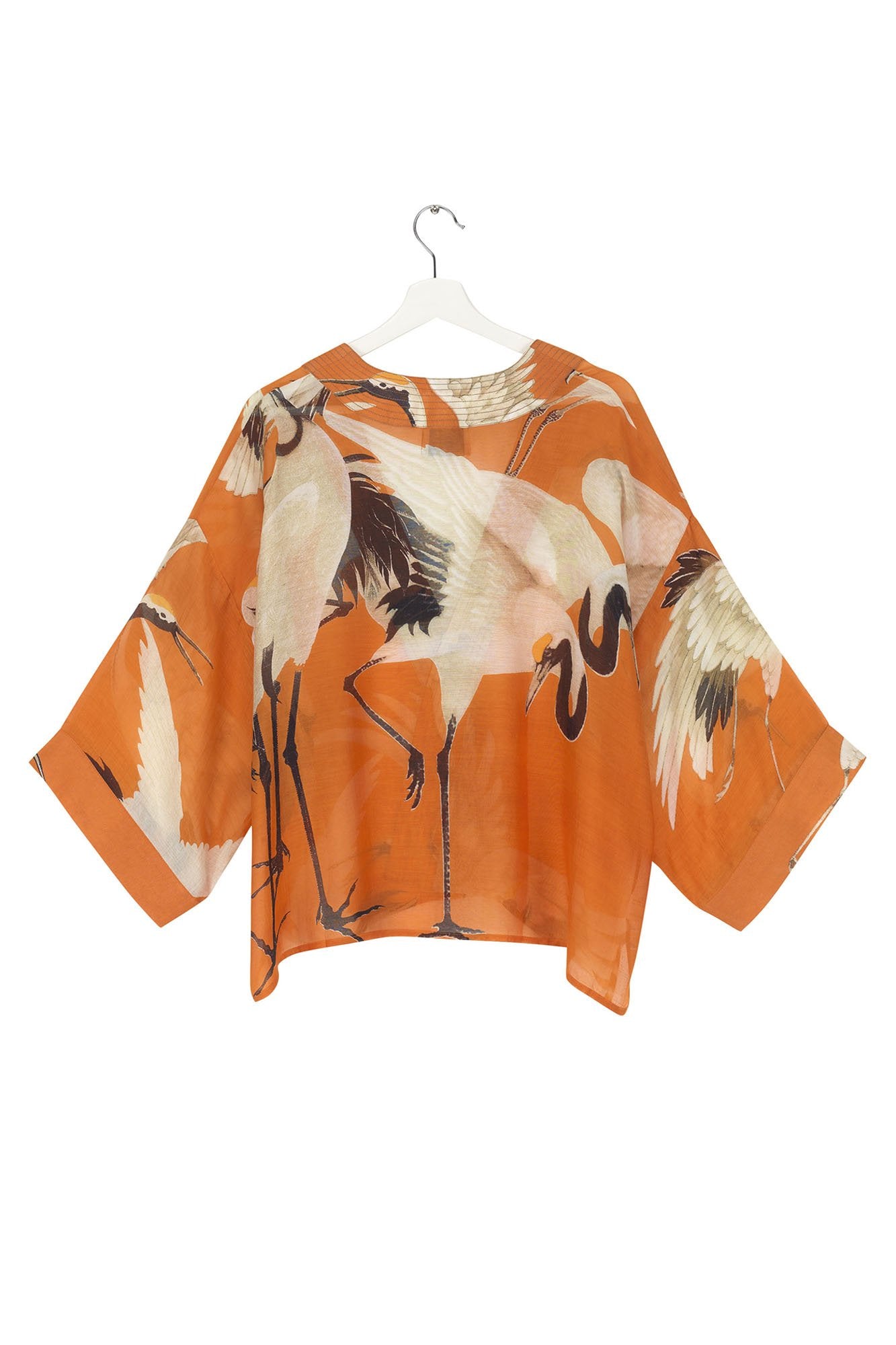 One Hundred Stars Stork Orange Kimono
