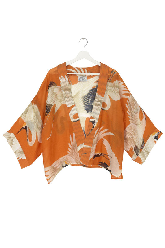 One Hundred Stars Stork Orange Kimono