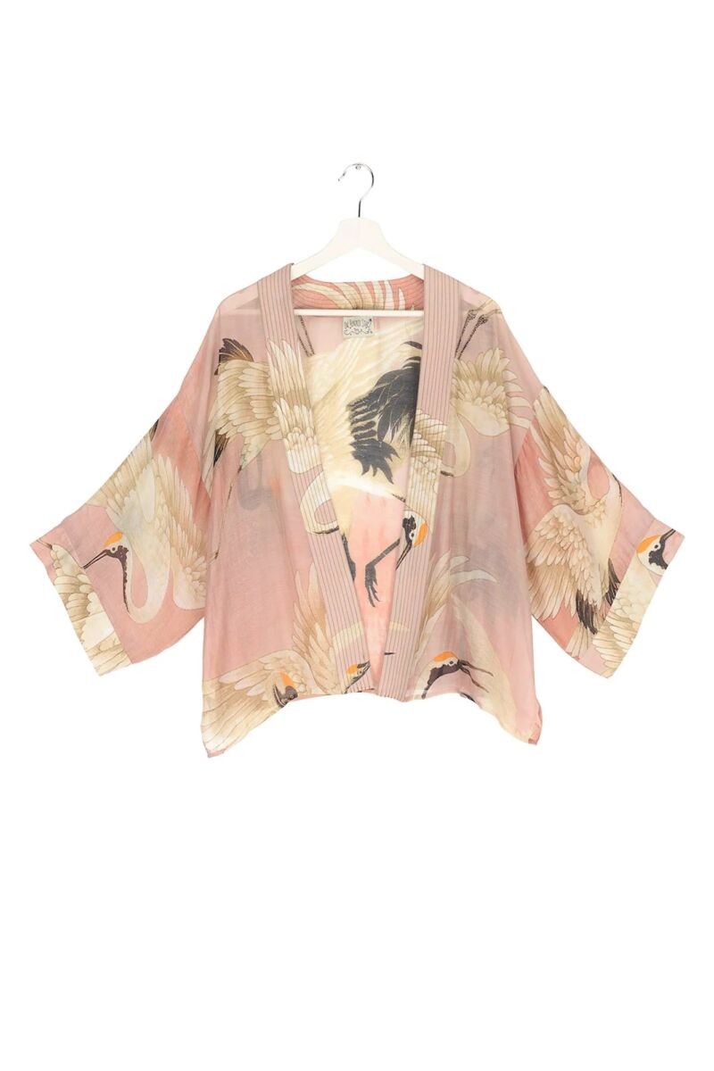 One Hundred Stars Stork Kimono Plaster Pink