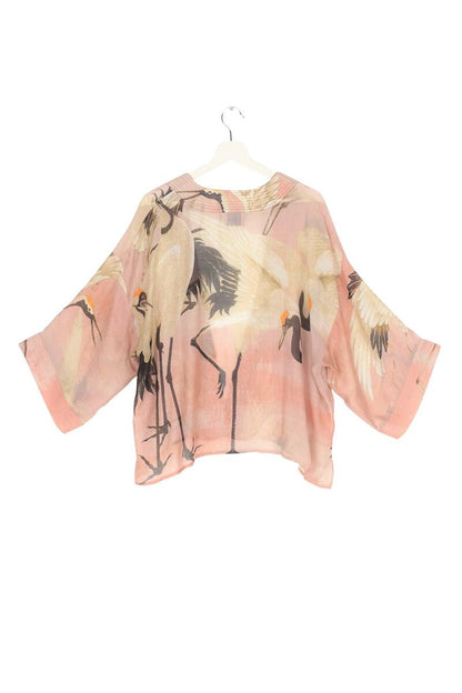 One Hundred Stars Stork Kimono Plaster Pink