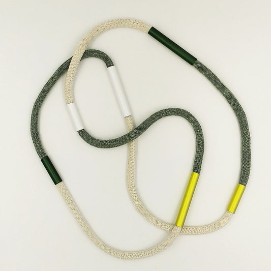Christina Brampti K1827 Aluminium and Silk Cord Necklace Green