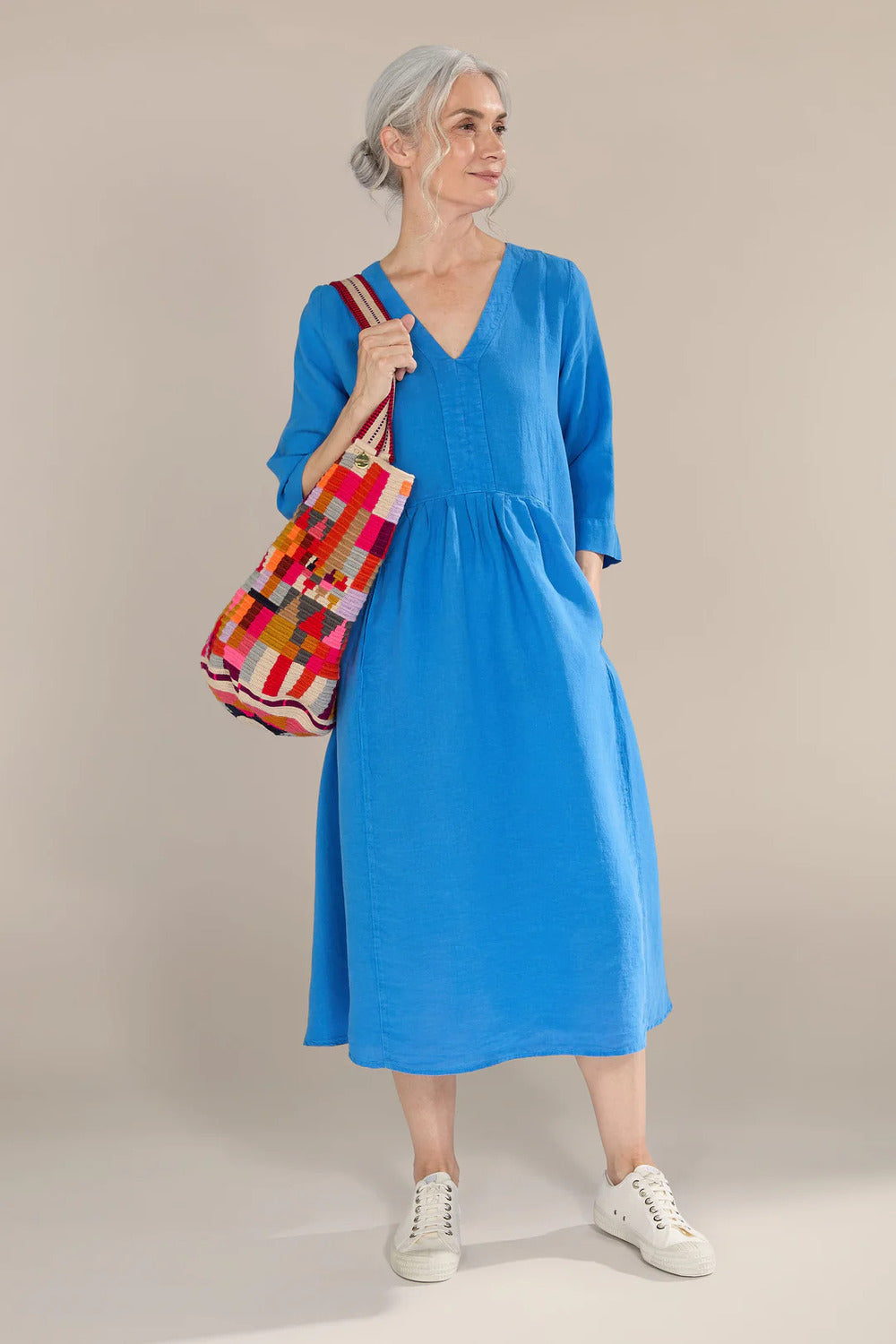Organza Linen Pleat Front Dress