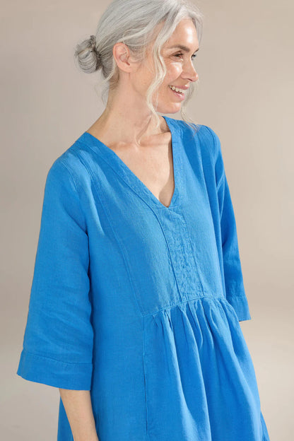 Organza Linen Pleat Front Dress