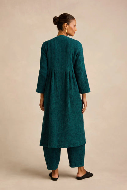 Crinkle Double Face Linen Dress