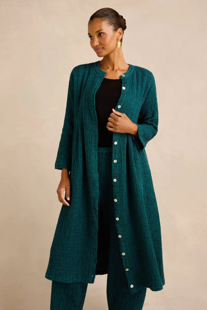 Crinkle Double Face Linen Dress
