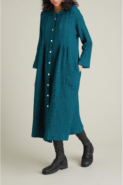Crinkle Double Face Linen Dress
