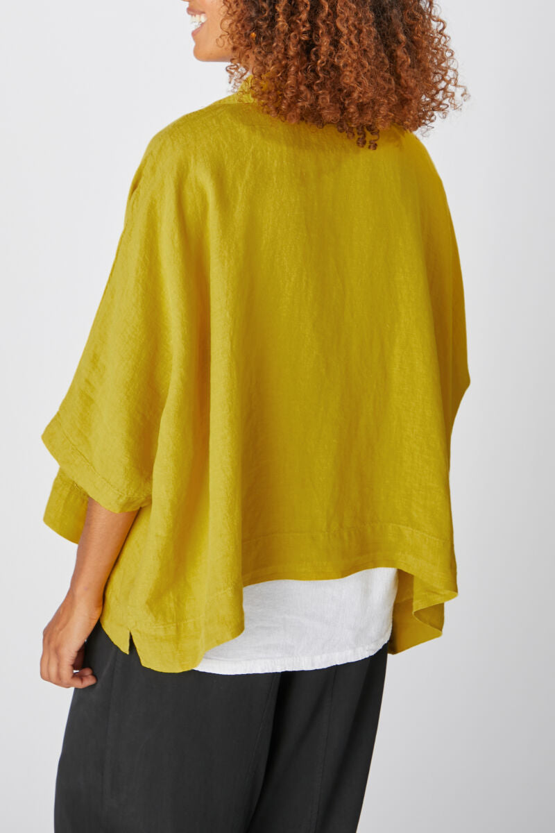 Sahara Organza Linen Boxy Jacket Saffron 