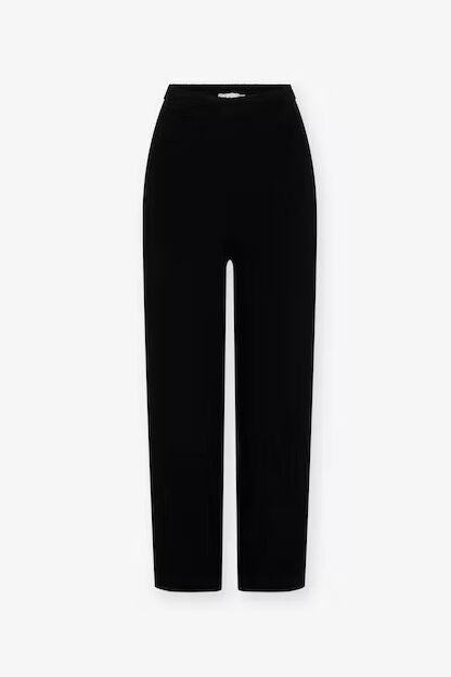 Sahara Textured Linen Slim Trousers Black 
