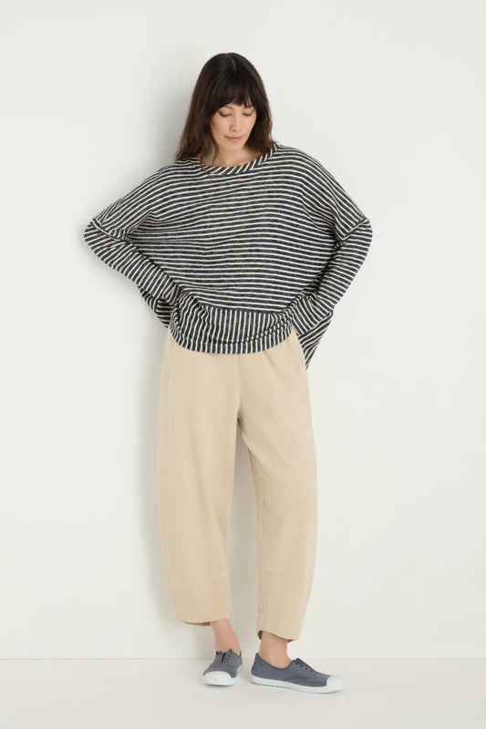 Bubble Twisted Linen Crop Trousers