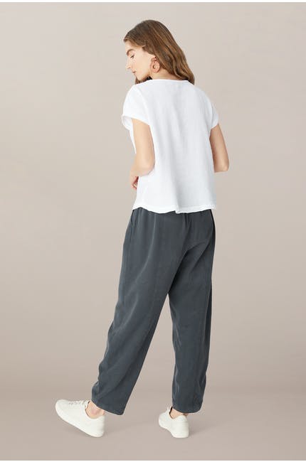 Sahara Crinkle Linen Top White