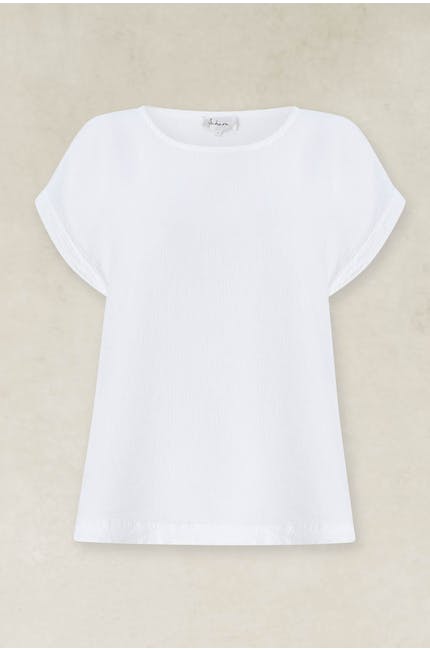Sahara Crinkle Linen Top White
