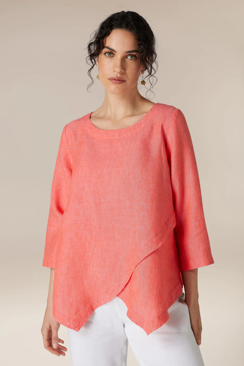 Sahara Cross Dye Asymmetric Tunic Strawberry