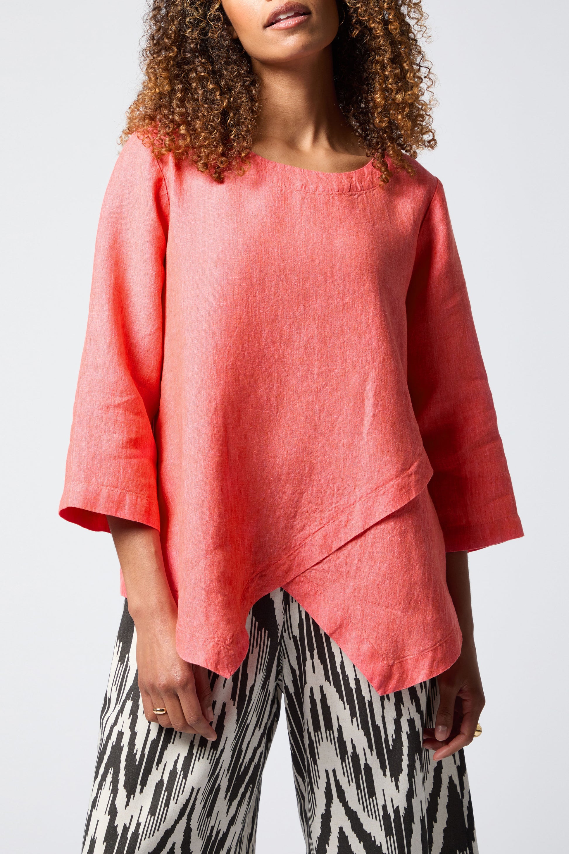 Sahara Cross Dye Asymmetric Tunic Strawberry