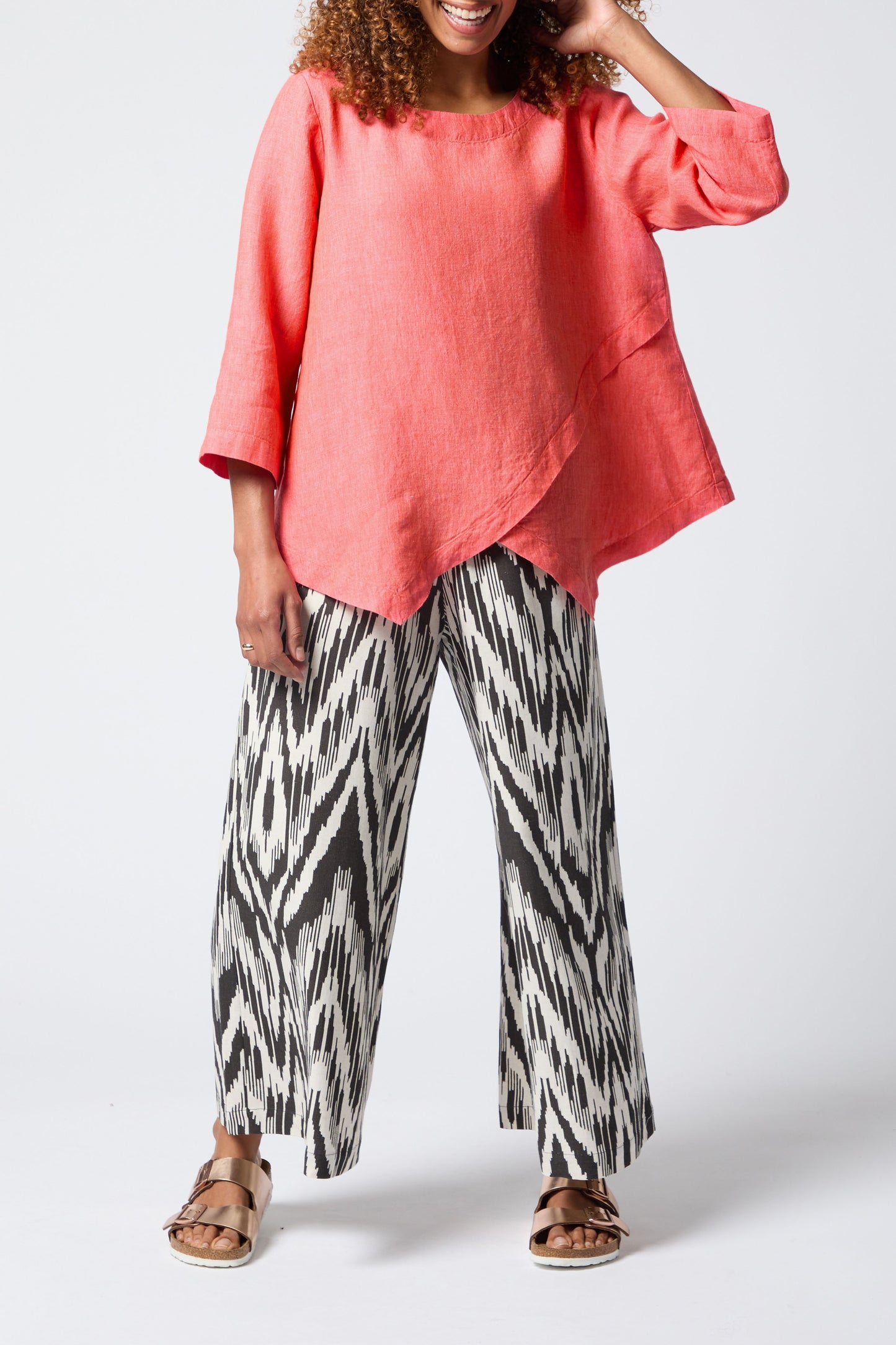 Sahara Cross Dye Asymmetric Tunic Strawberry