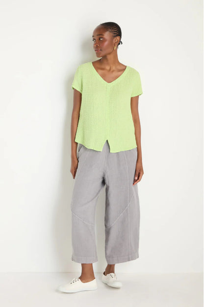 Waffle Linen V-Neck Top