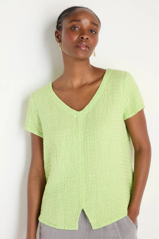 Waffle Linen V-Neck Top
