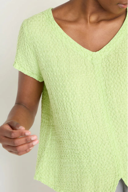 Waffle Linen V-Neck Top