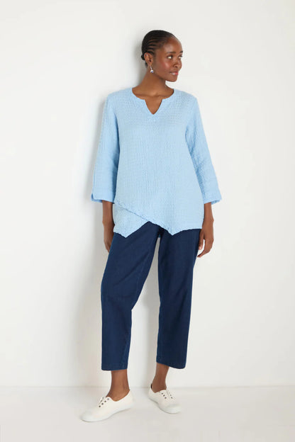 Waffle Linen Asymmetric Tunic
