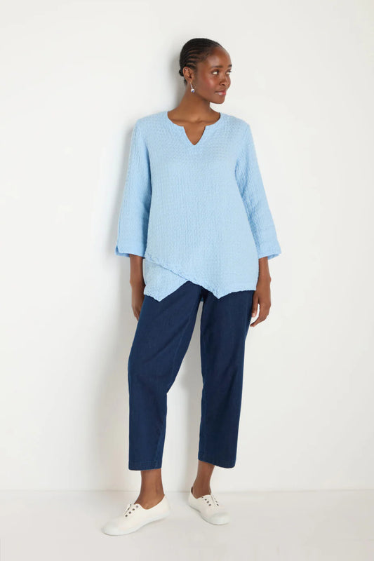 Waffle Linen Asymmetric Tunic