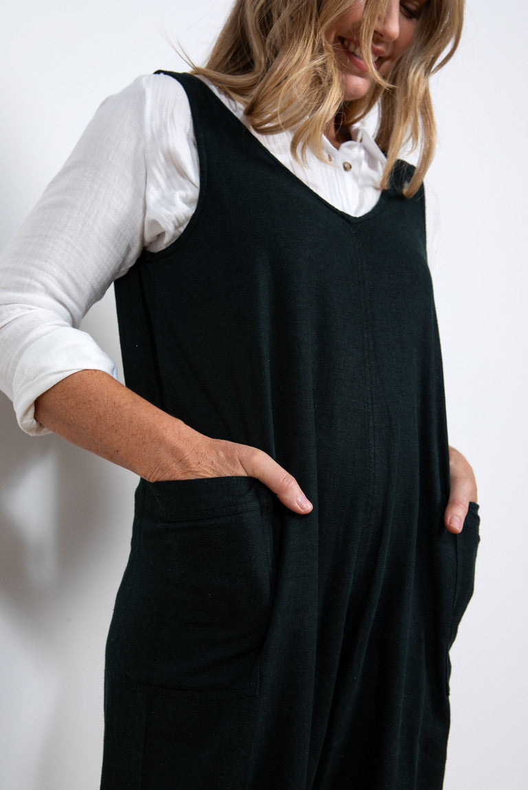 Lily and Me Erica Classic Plain Jumpsuit Black